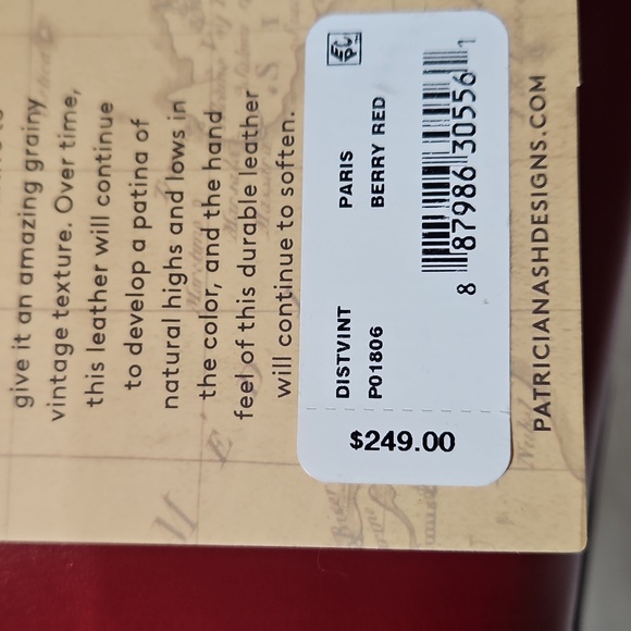 New With Tag Patricia Nash Paris Berry Red Purse - Picture 3 of 5